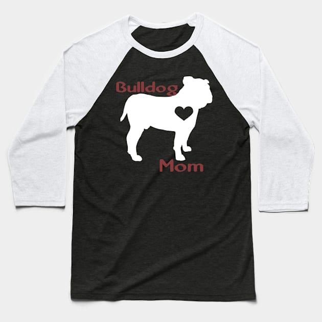 Bulldog Mom Baseball T-Shirt by prunioneman